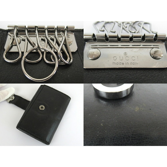 GUCCI key case black leather accessory GG - Picture 6 of 7